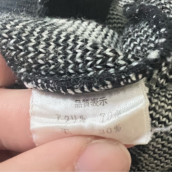 Carroll Elegance Wool Blend Crewneck Sweater Eclectic Monochrome Indie Sleeze L - Picture 7 of 14